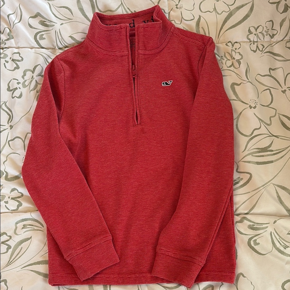 Vineyard Vines Red Quarter-Zip Sweater